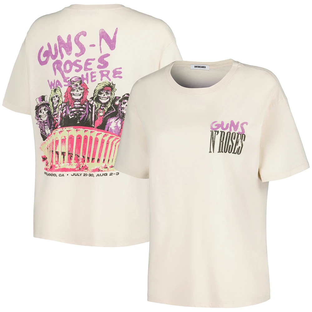 Women's Daydreamer Cream Guns N’ Roses Was Here Boyfriend T-Shirt