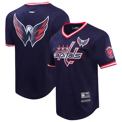 Men's Pro Standard Navy Washington Capitals Classic Mesh V-Neck T-Shirt