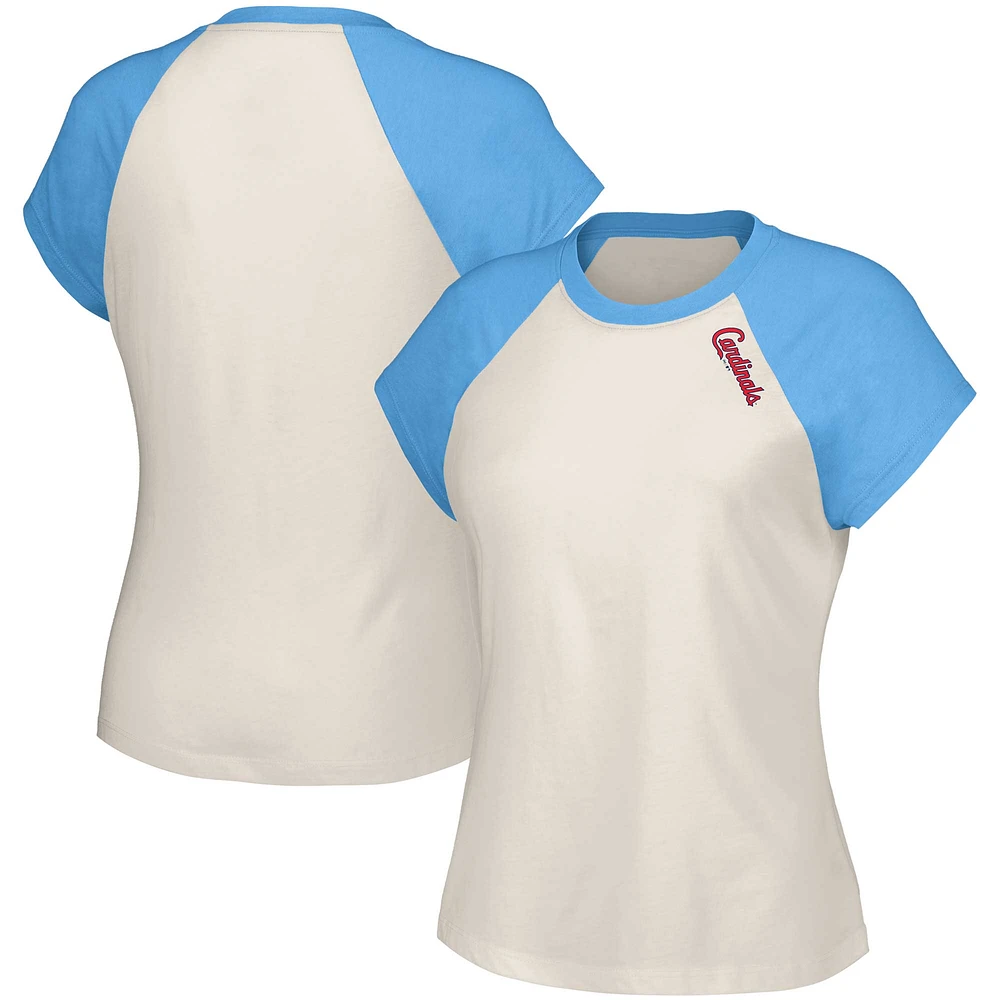 Women's Lusso White St. Louis Cardinals Nikki Raglan T-Shirt