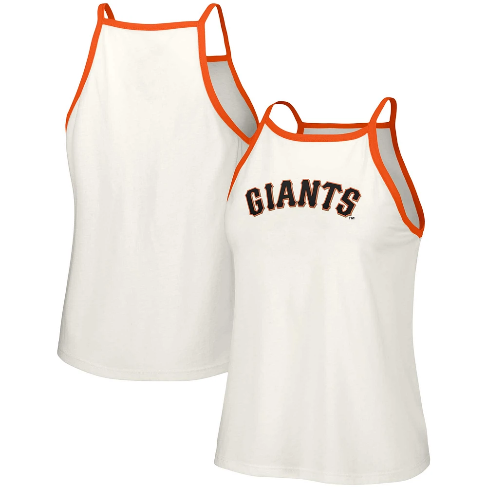Women's Lusso White San Francisco Giants Nadine Halter Tank Top