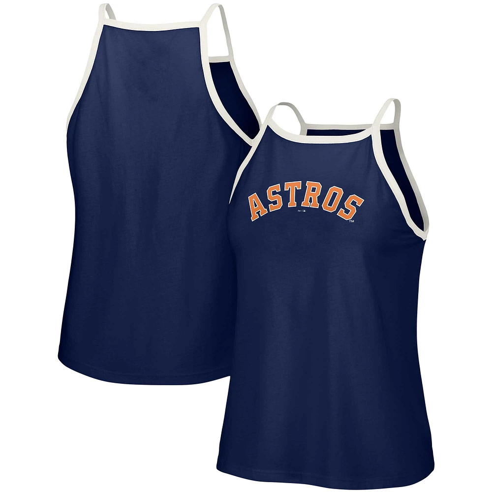 Women's Lusso Navy Houston Astros Nadine Halter Tank Top