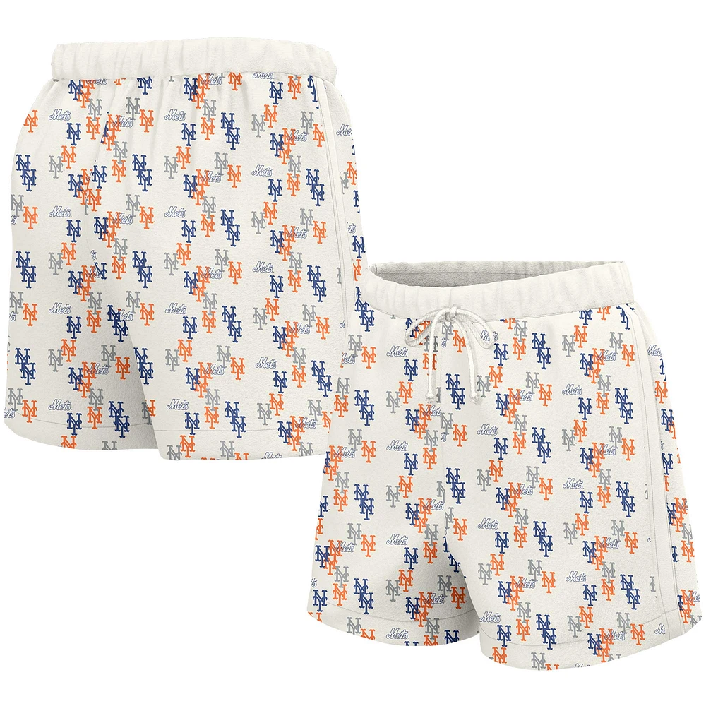Women's Lusso White New York Mets Marge Shorts