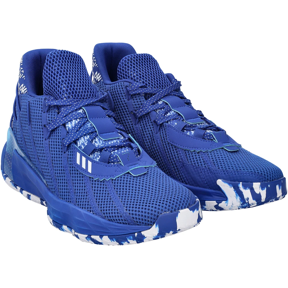 Kansas Jayhawks Team-Issued Blue SM Dame 7 Adidas Shoes from the Basketball Program
