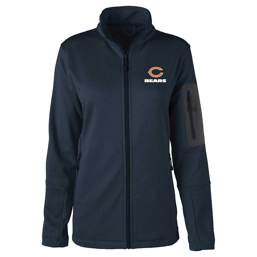 Women's Dunbrooke Heather Navy Chicago Bears Freestyle Teflon Shield Full-Zip Jacket