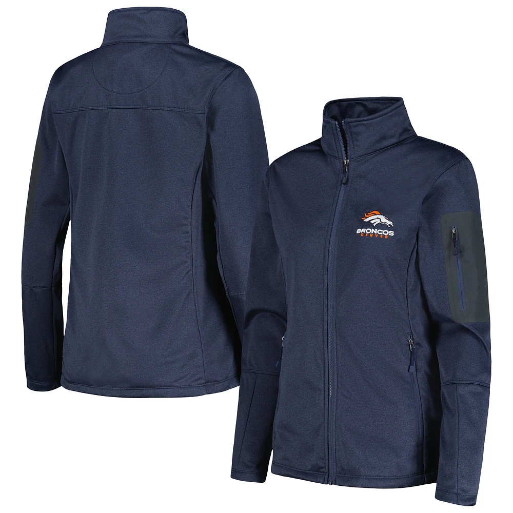 Women's Dunbrooke Heather Navy Denver Broncos Freestyle Teflon Shield Full-Zip Jacket