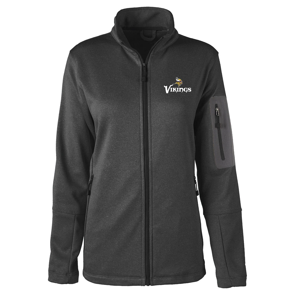 Women's Dunbrooke Heather Black Minnesota Vikings Freestyle Teflon Shield Full-Zip Jacket