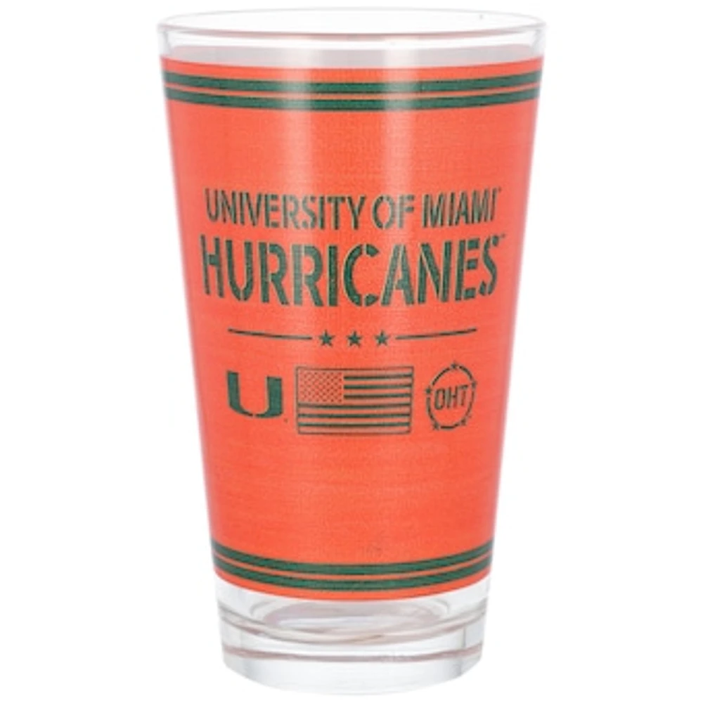 Miami Hurricanes 16oz. OHT Military Appreciation Pint Glass