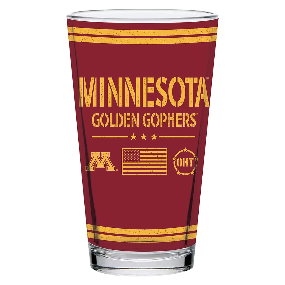 Minnesota Golden Gophers 16oz. OHT Military Appreciation Pint Glass