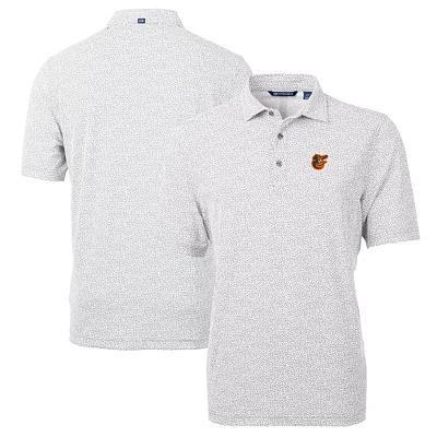 Men's Cutter & Buck Gray Baltimore Orioles Virtue Eco Pique Botanical Print Recycled Polo