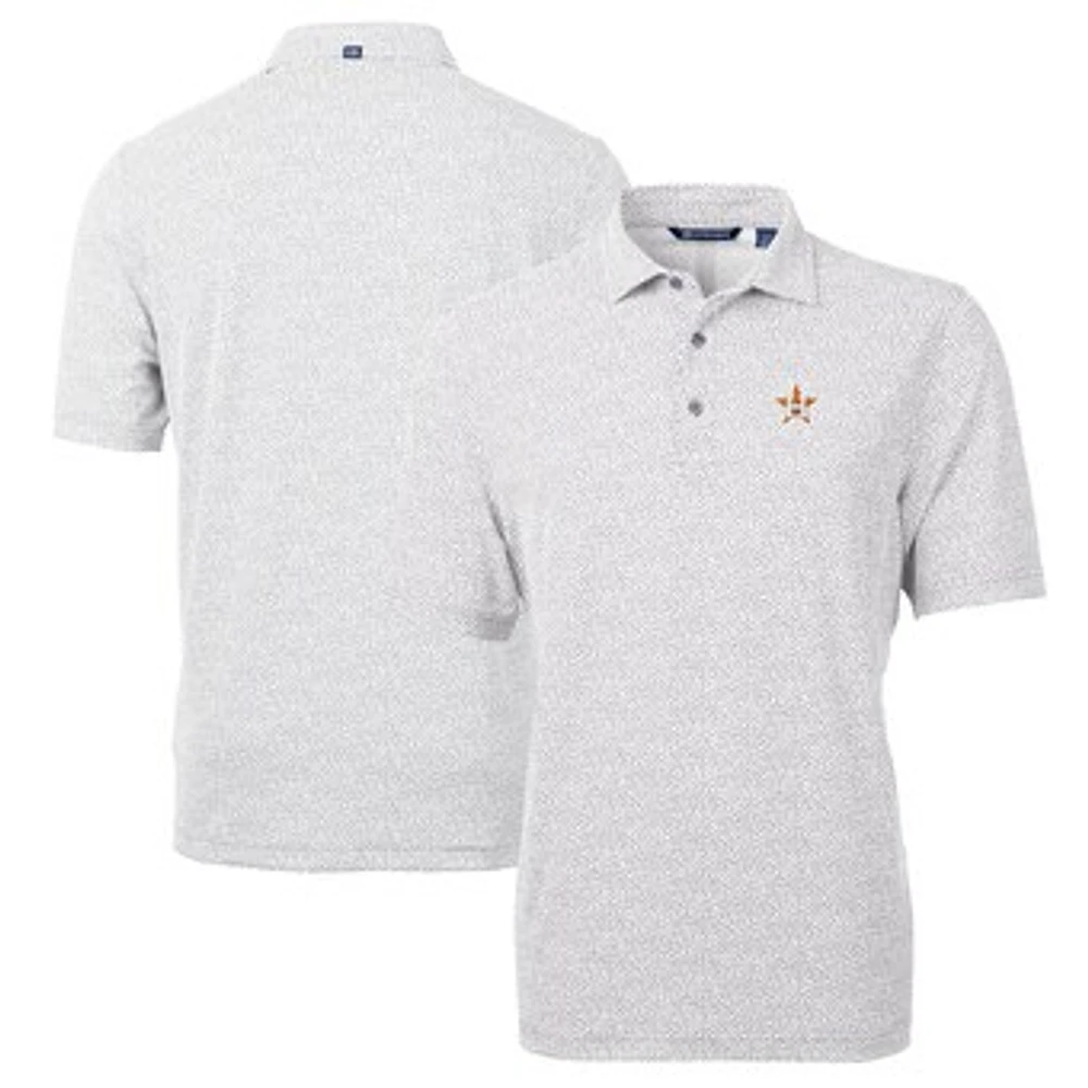 Men's Cutter & Buck Gray Houston Astros Virtue Eco Pique Botanical Print Recycled Polo