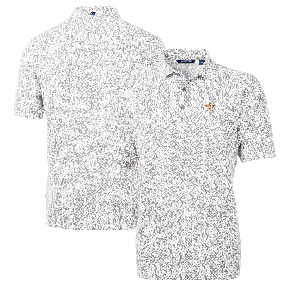Men's Cutter & Buck Gray Houston Astros Virtue Eco Pique Botanical Print Recycled Polo