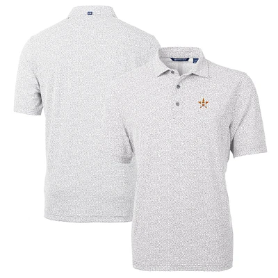 Men's Cutter & Buck Gray Houston Astros Virtue Eco Pique Botanical Print Recycled Polo