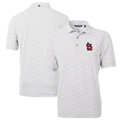 Men's Cutter & Buck Gray St. Louis Cardinals Virtue Eco Pique Botanical Print Recycled Polo