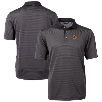 Men's Cutter & Buck Black/Gray Baltimore Orioles Virtue Eco Pique Micro Stripe Recycled Polo