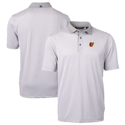 Men's Cutter & Buck Gray/White Baltimore Orioles Virtue Eco Pique Micro Stripe Recycled Polo