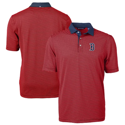 Men's Cutter & Buck Navy/ Boston Red Sox Virtue Eco Pique Micro Stripe Recycled Polo