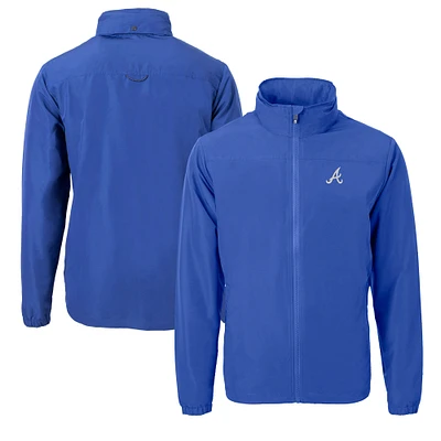Men's Cutter & Buck Royal Atlanta Braves Charter Eco Recycled Full-Zip Jacket