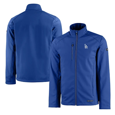 Men's Cutter & Buck Royal Los Angeles Dodgers Evoke Eco Softshell Recycled Full-Zip Jacket