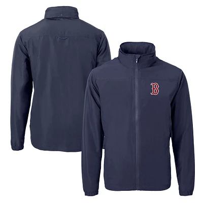 Men's Cutter & Buck Navy Boston Red Sox Charter Eco Recycled Full-Zip Jacket