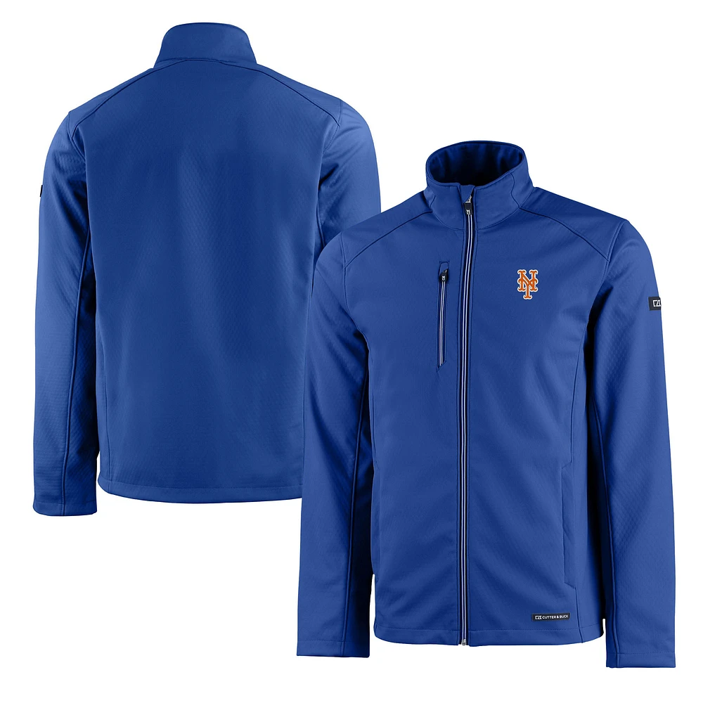 Men's Cutter & Buck Royal New York Mets Evoke Eco Softshell Recycled Full-Zip Jacket