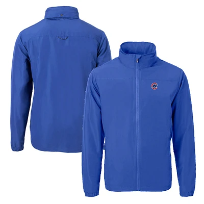 Men's Cutter & Buck Royal Chicago Cubs Charter Eco Recycled Full-Zip Jacket