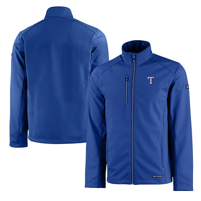 Men's Cutter & Buck Royal Texas Rangers Evoke Eco Softshell Recycled Full-Zip Jacket