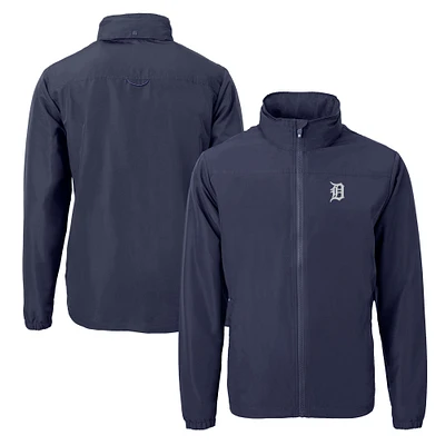 Men's Cutter & Buck Navy Detroit Tigers Charter Eco Recycled Full-Zip Jacket