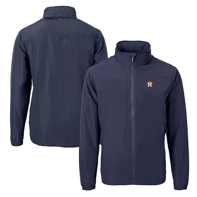 Men's Cutter & Buck Navy Houston Astros Charter Eco Recycled Full-Zip Jacket