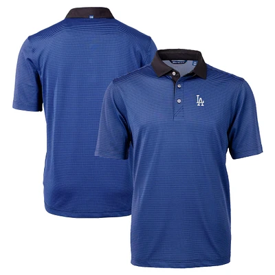 Men's Cutter & Buck Royal/Black Los Angeles Dodgers Virtue Eco Pique Micro Stripe Recycled Polo