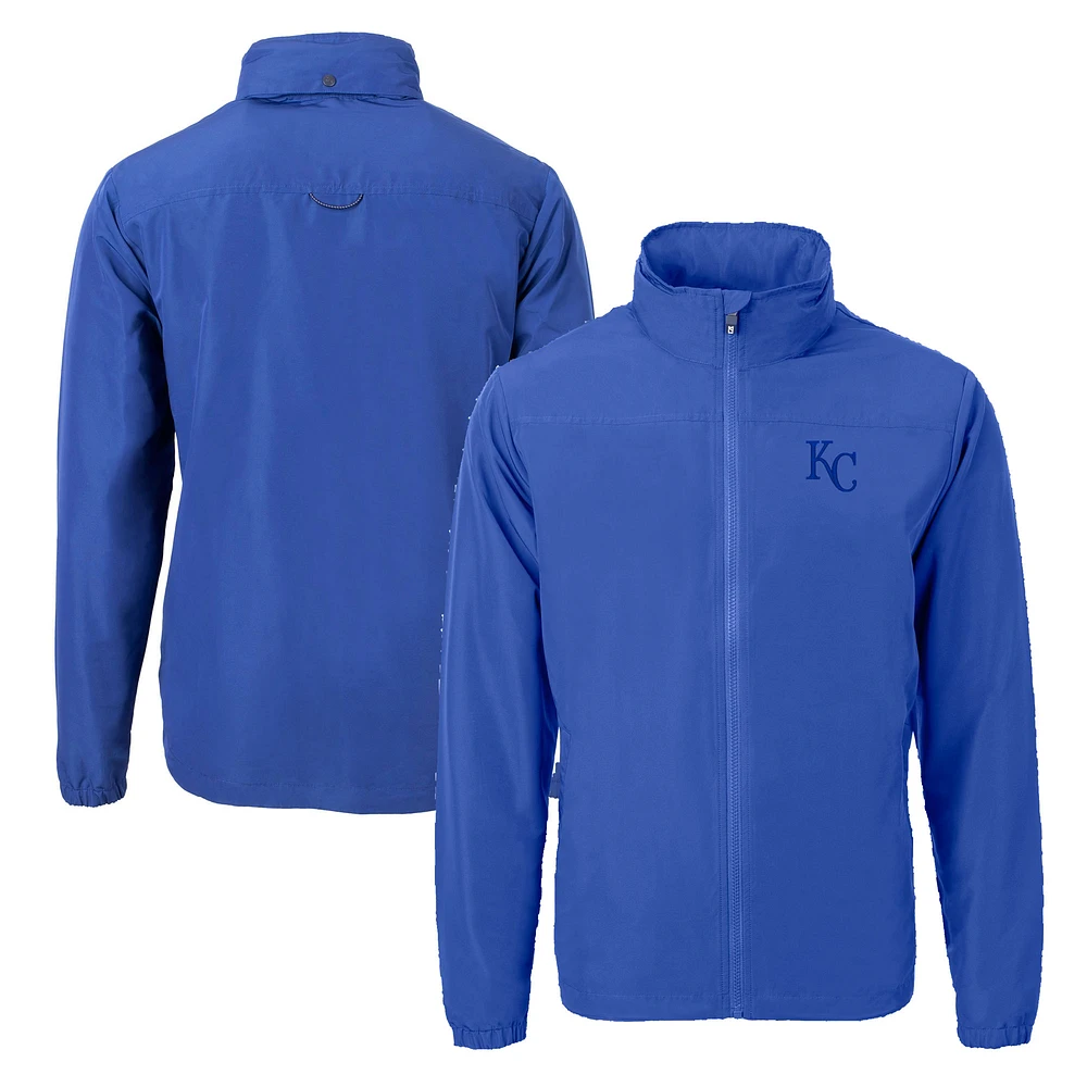 Men's Cutter & Buck Royal Kansas City Royals Charter Eco Recycled Full-Zip Jacket