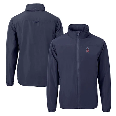 Men's Cutter & Buck Navy Los Angeles Angels Charter Eco Recycled Full-Zip Jacket