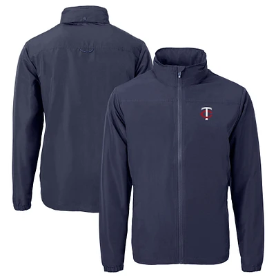 Men's Cutter & Buck Navy Minnesota Twins Charter Eco Recycled Full-Zip Jacket