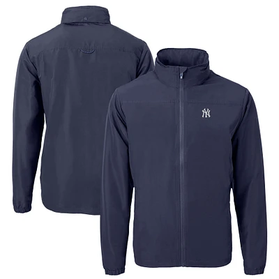 Men's Cutter & Buck Navy New York Yankees Charter Eco Recycled Full-Zip Jacket