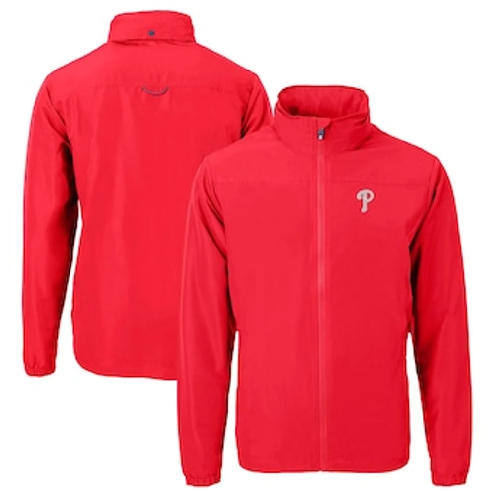 Men's Cutter & Buck Philadelphia Phillies Charter Eco Recycled Full-Zip Jacket