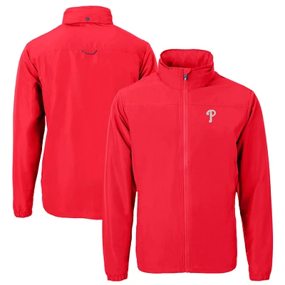 Men's Cutter & Buck Philadelphia Phillies Charter Eco Recycled Full-Zip Jacket