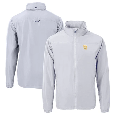 Men's Cutter & Buck Gray San Diego Padres Charter Eco Recycled Full-Zip Jacket
