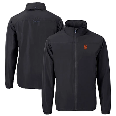 Men's Cutter & Buck Black San Francisco Giants Charter Eco Recycled Full-Zip Jacket