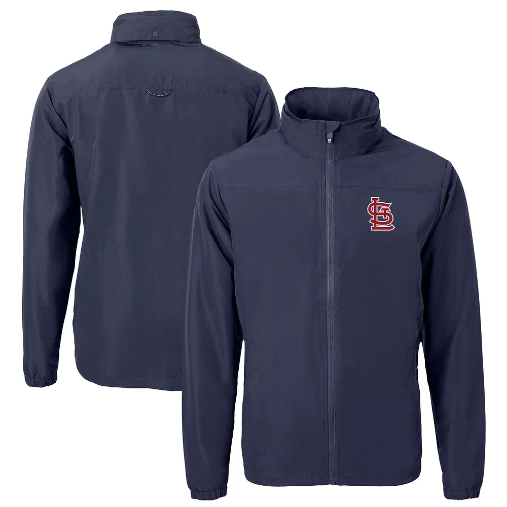 Men's Cutter & Buck Navy St. Louis Cardinals Charter Eco Recycled Full-Zip Jacket