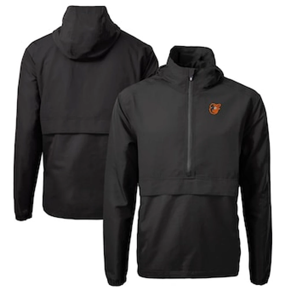 Men's Cutter & Buck Baltimore Orioles Charter Eco Recycled Half-Zip Anorak Jacket