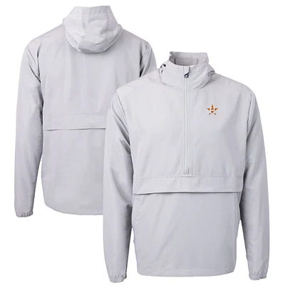 Men's Cutter & Buck Gray Houston Astros Charter Eco Recycled Half-Zip Anorak Jacket