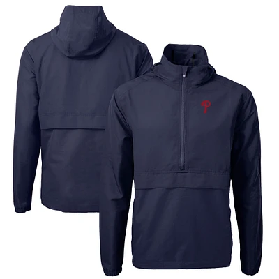 Men's Cutter & Buck Navy Philadelphia Phillies Charter Eco Recycled Half-Zip Anorak Jacket