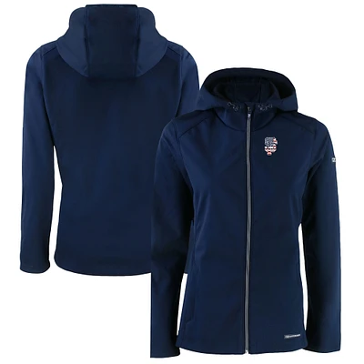 Women's Cutter & Buck Navy San Francisco Giants Evoke Eco Softshell Recycled Full-Zip Jacket
