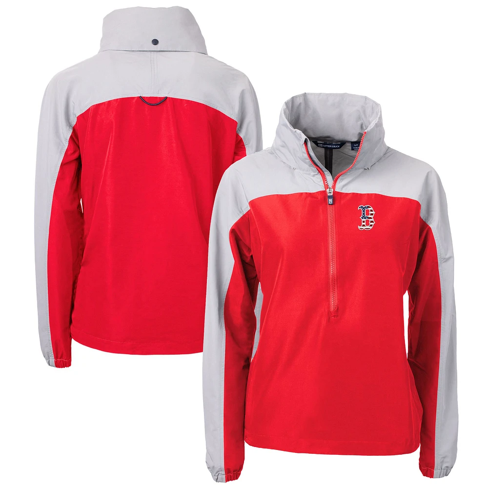 Women's Cutter & Buck Red/Gray Boston Red Sox Charter Eco Recycled Anorak Jacket