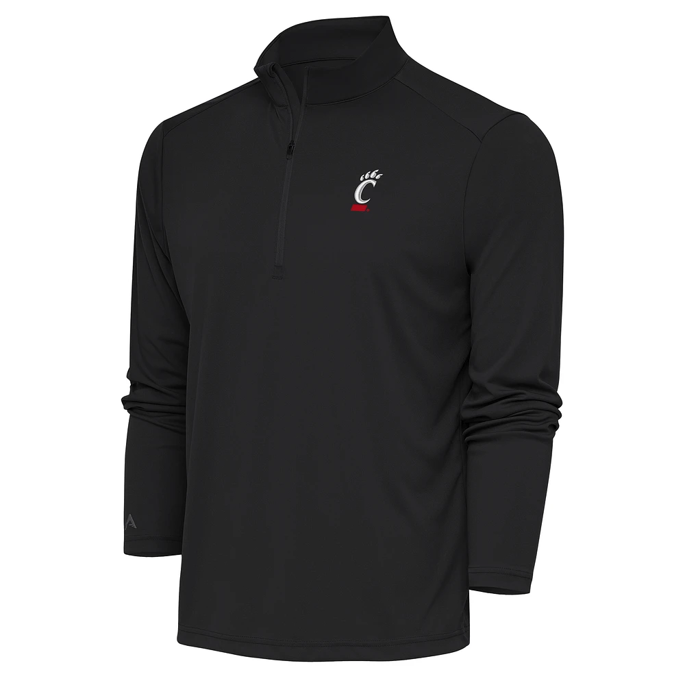 Men's Antigua Graphite Cincinnati Bearcats Tribute Quarter-Zip Pullover Top