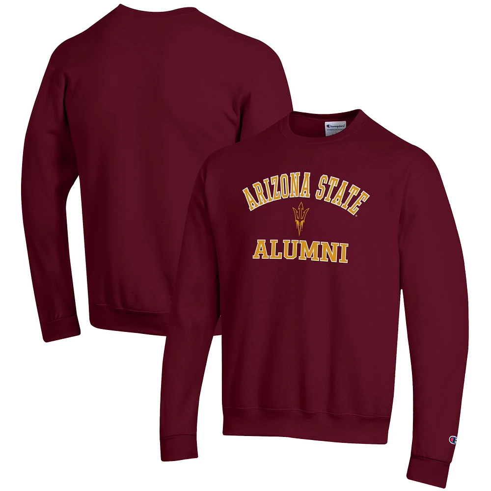 Men's Champion Maroon Arizona State Sun Devils Alumni Logo Arch Pullover Sweatshirt