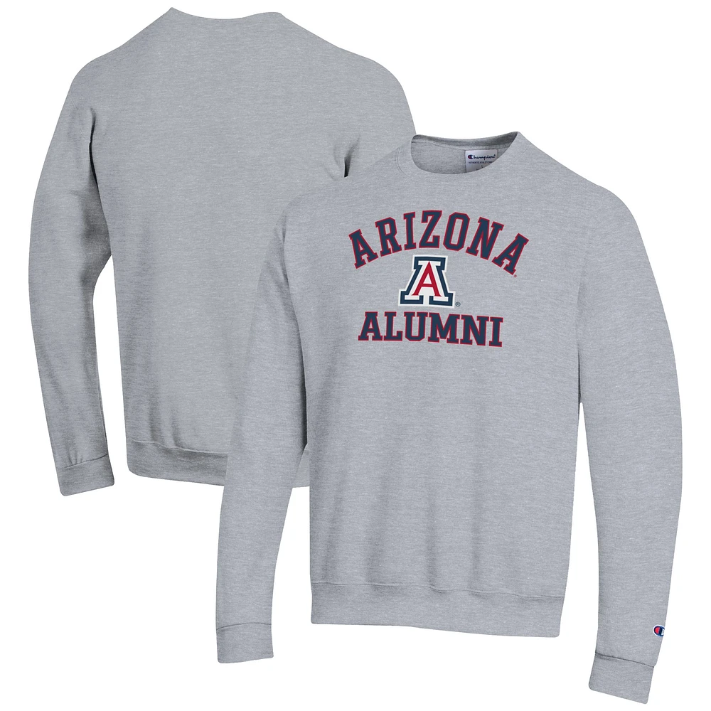 Men's Champion Gray Arizona Wildcats Alumni Logo Arch Pullover Sweatshirt