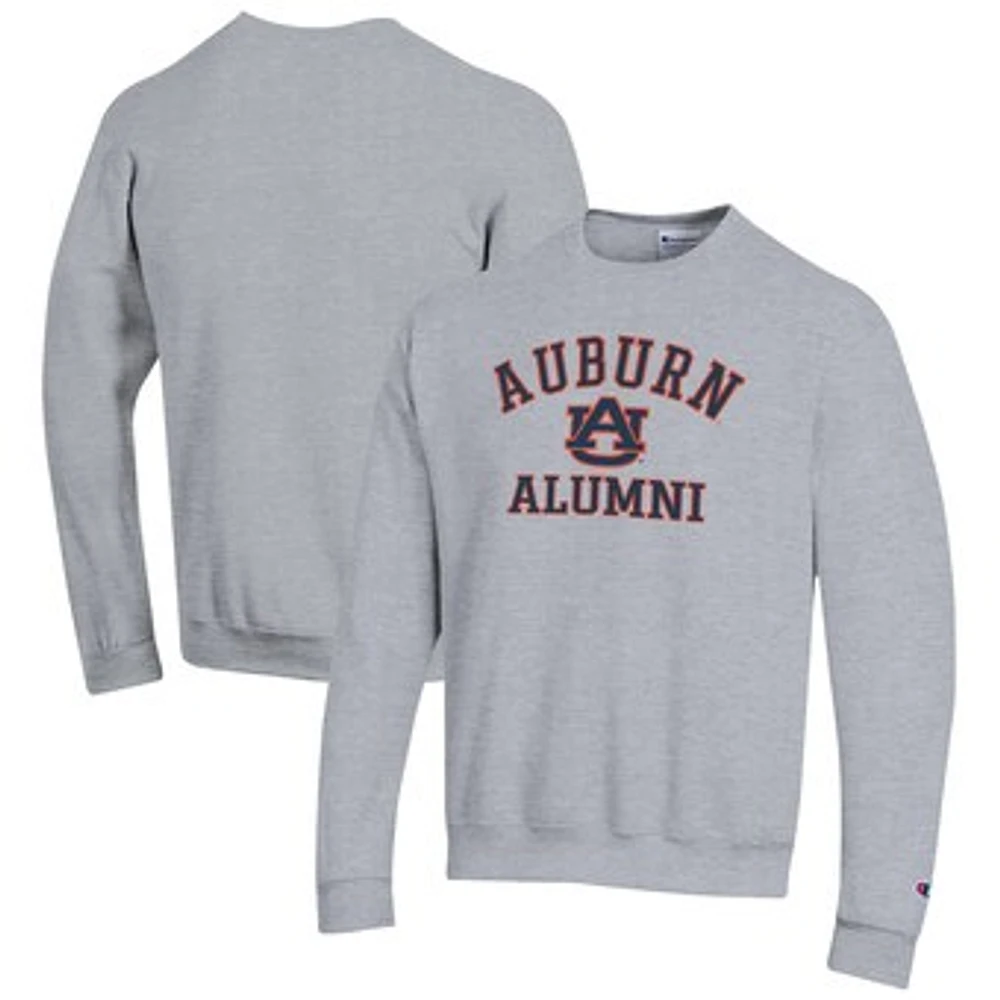 Men's Champion Gray Auburn Tigers Alumni Logo Arch Pullover Sweatshirt