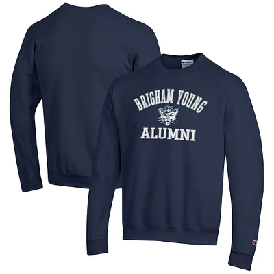 Men's Champion Navy BYU Cougars Alumni Logo Arch Pullover Sweatshirt