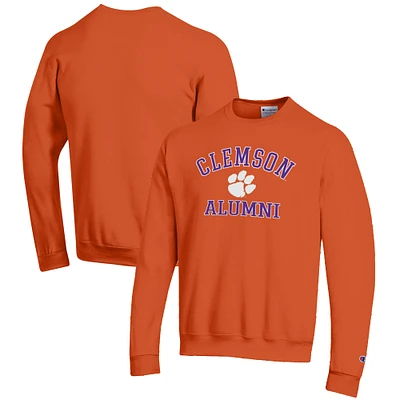 Men's Champion Orange Clemson Tigers Alumni Logo Arch Pullover Sweatshirt