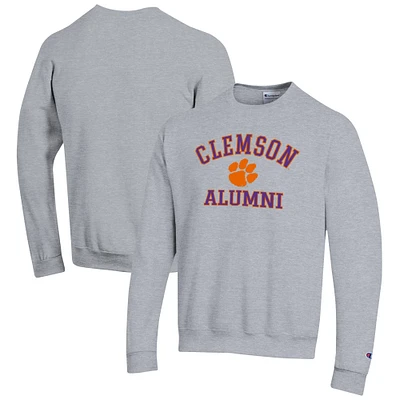 Men's Champion Gray Clemson Tigers Alumni Logo Arch Pullover Sweatshirt